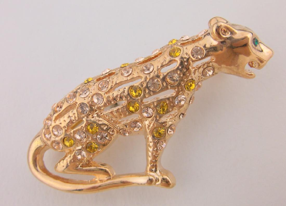 Stunning Rhinestone Leopard Brooch (1 of 1)