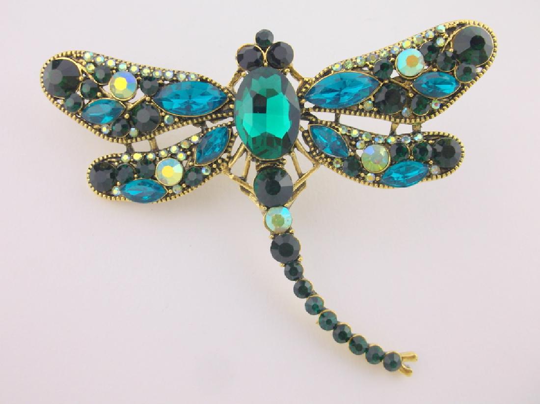 Stunning Huge Rhinestone Dragonfly Brooch (1 of 2)