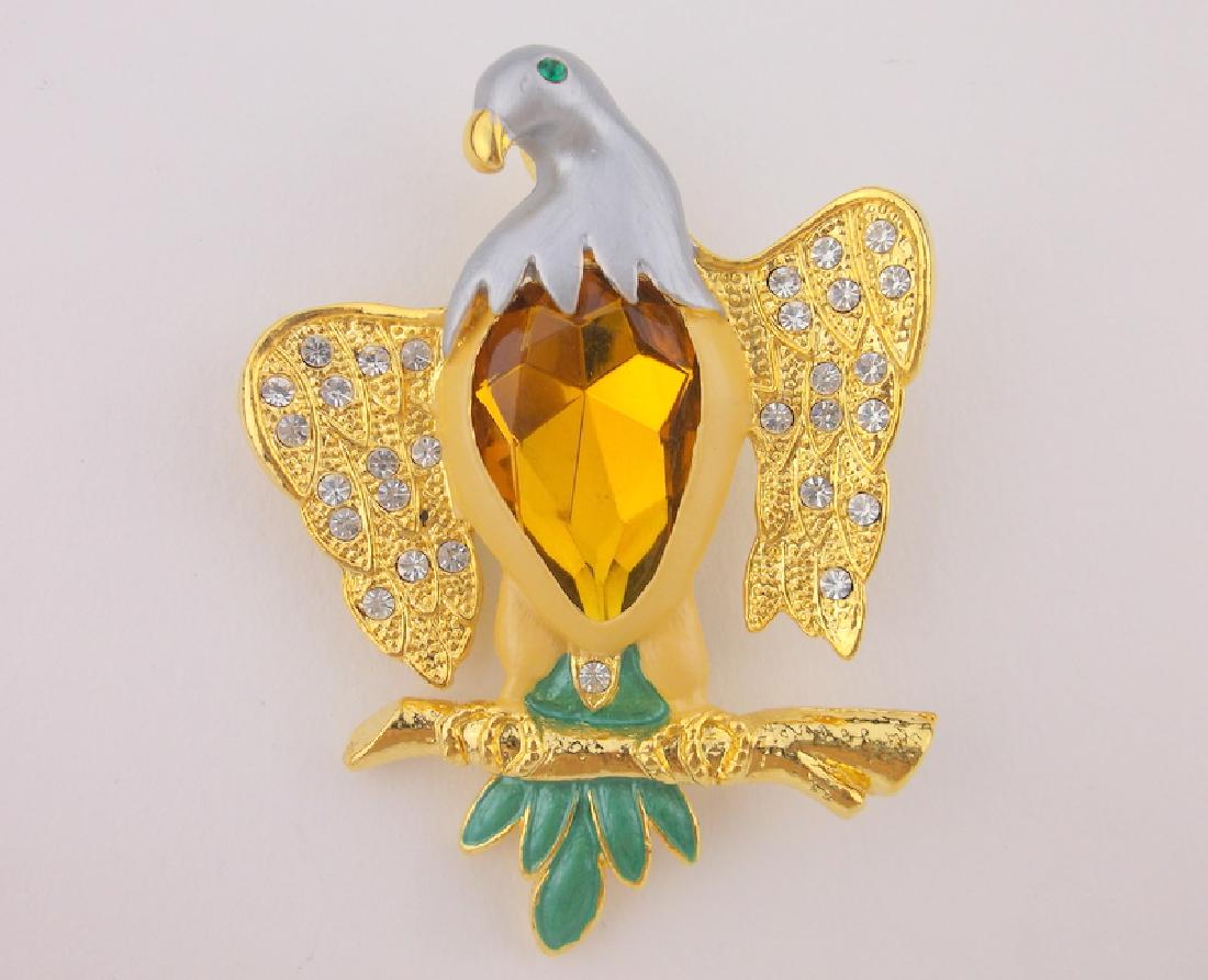 Stunning Large Enameled Rhinestone Eagle Brooch (1 of 1)