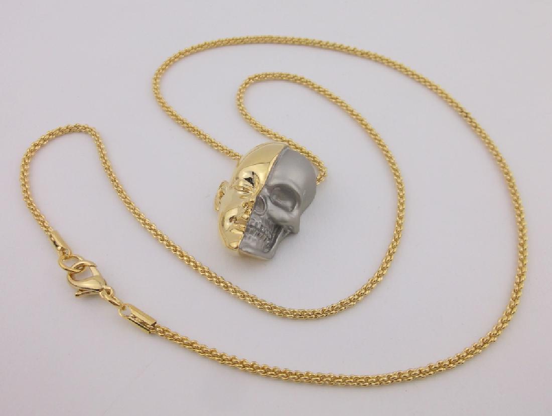 Stunning Half Skull Half Face Necklace 24" (1 of 3)