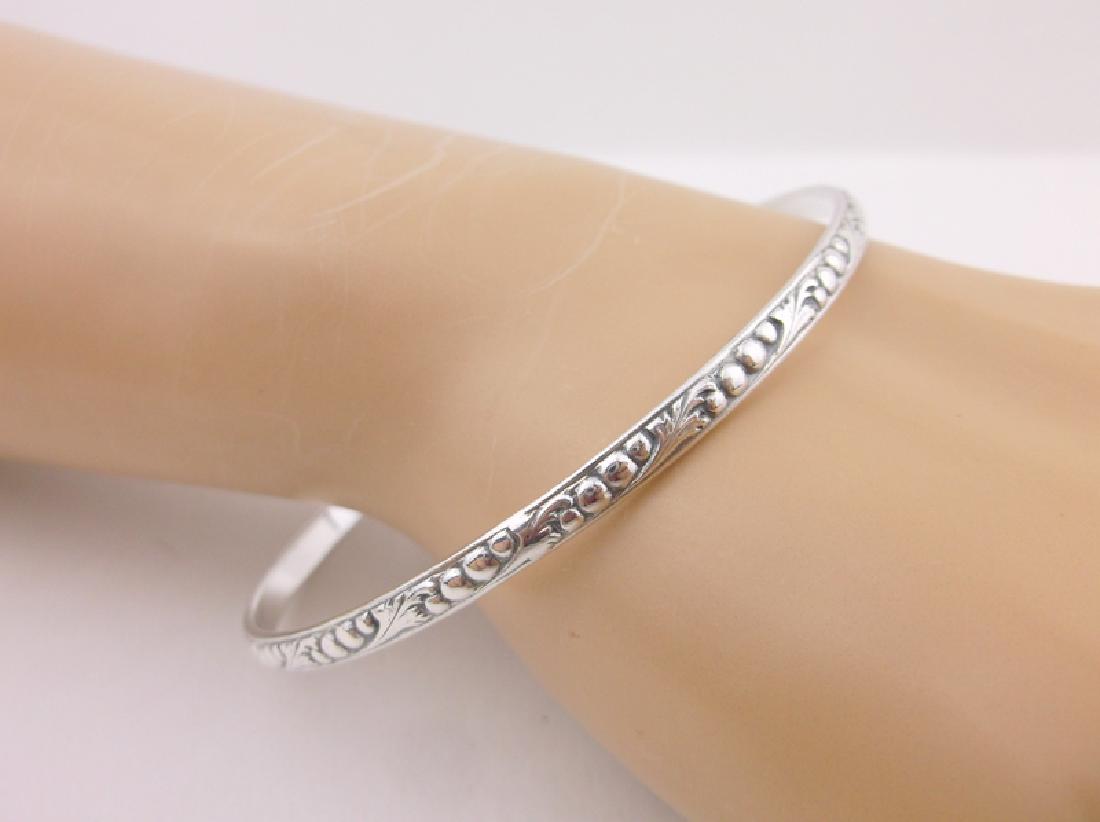 Stunning Antique Sterling Silver Bangle Bracelet (1 of 3)