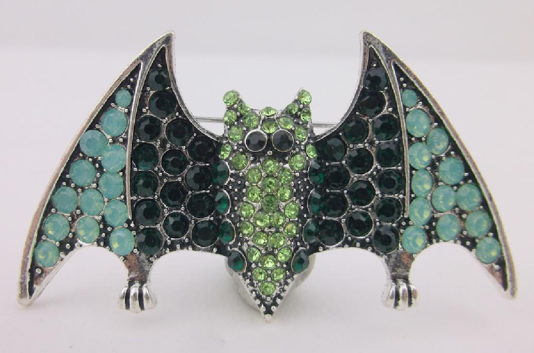 Stunning Rhinestone Bat Brooch (1 of 1)