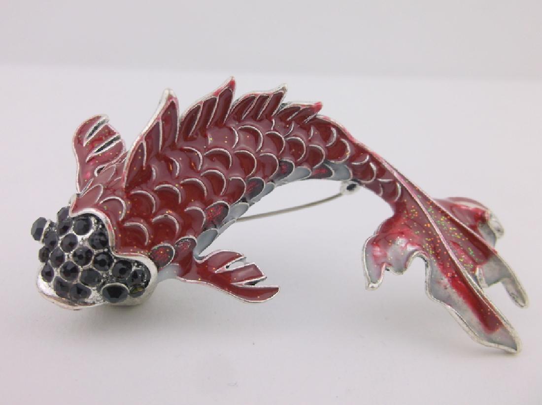 Stunning Large Enameled Koi Fish Brooch (1 of 2)