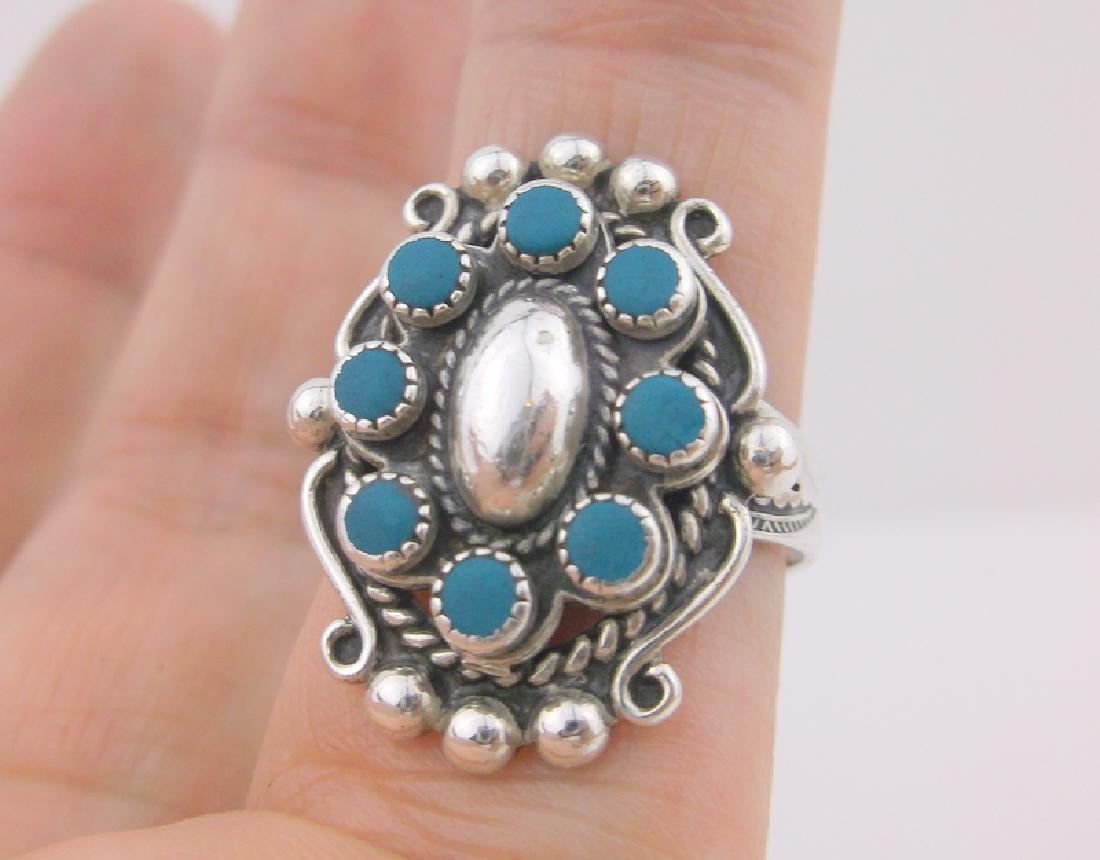 Stunning Vint Navajo Sterling Turquoise Ring 9 (1 of 4)