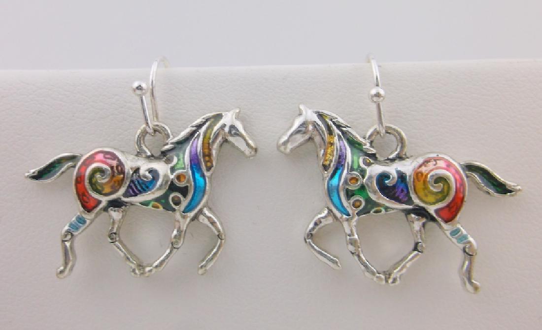 Stunning Enameled Horse Earrings (1 of 1)