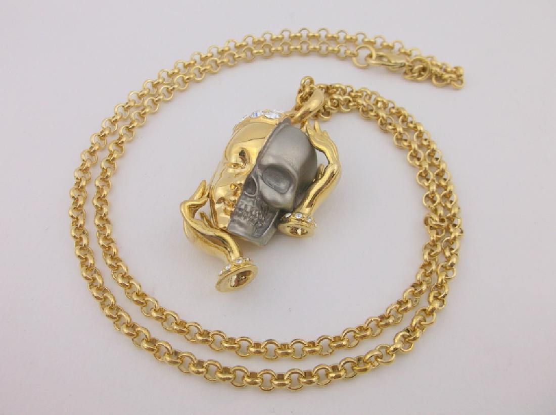 Stunning Half Skull Half Face Necklace (1 of 3)