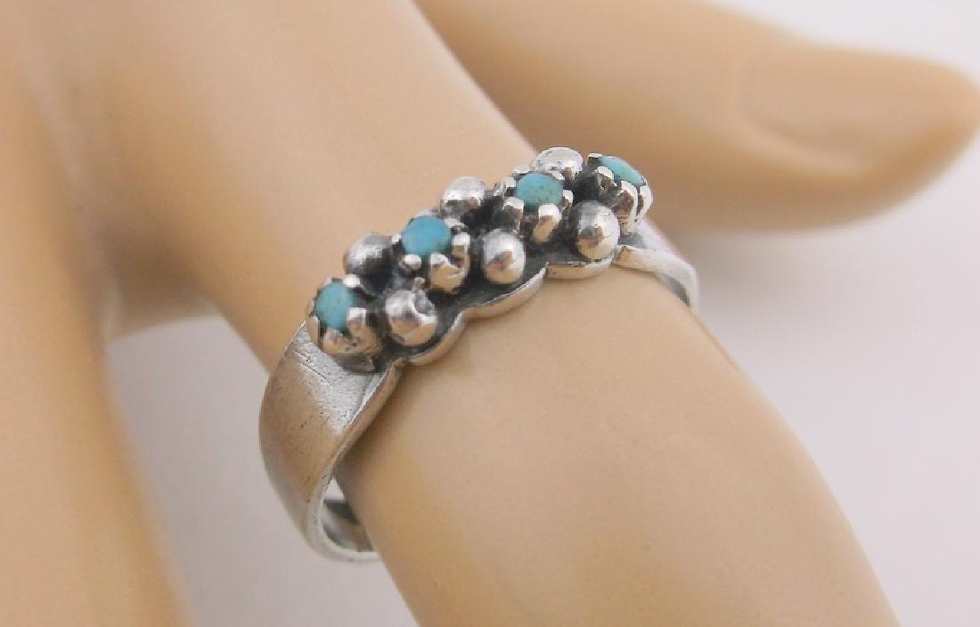Stunning Antique Navajo Sterling Turquoise Ring 7: Guaranteed Solid 925 Sterling Silver, in Excellent Condition