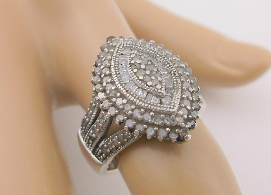 Stunning Sterling Silver 127 Genuine Diamond Ring 7 (1 of 3)