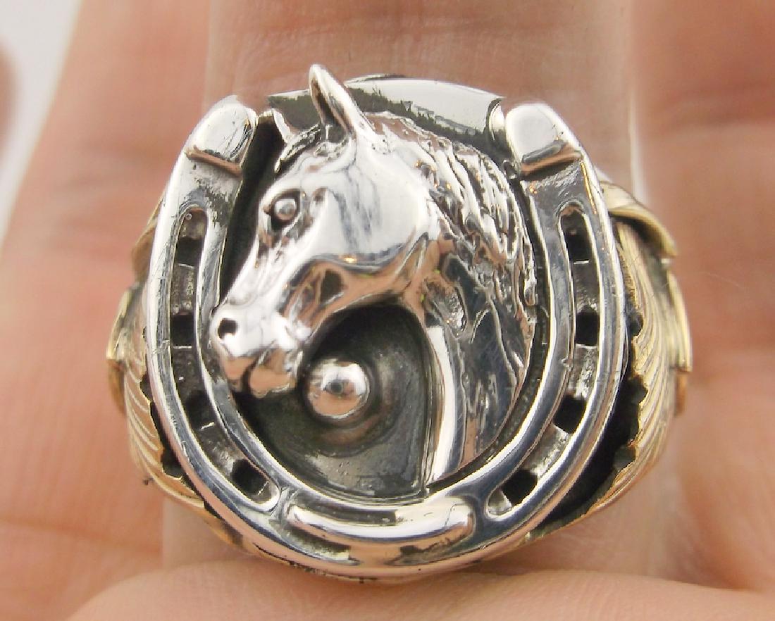 Smith Silver Ray Navajo Sterling Horse Ring 12 Stunning (1 of 7)