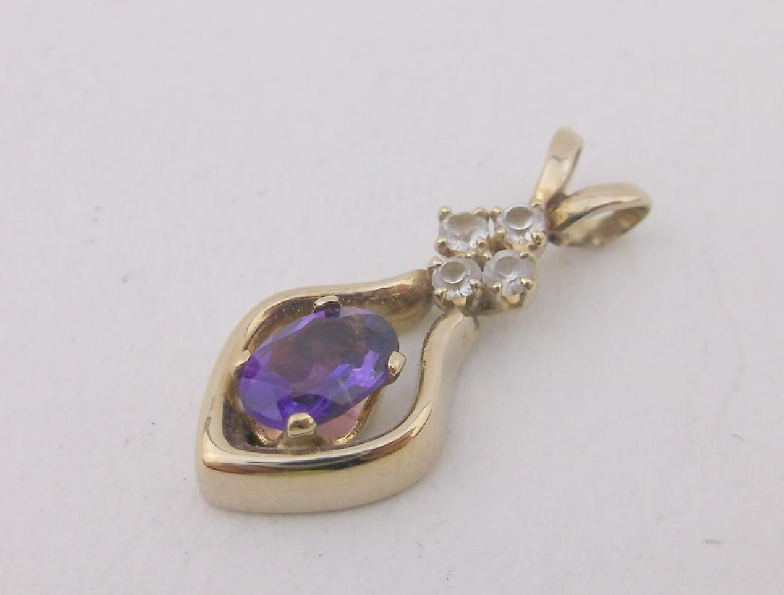 Stunning 10kt Gold Diamond Amethyst Pendant (1 of 2)