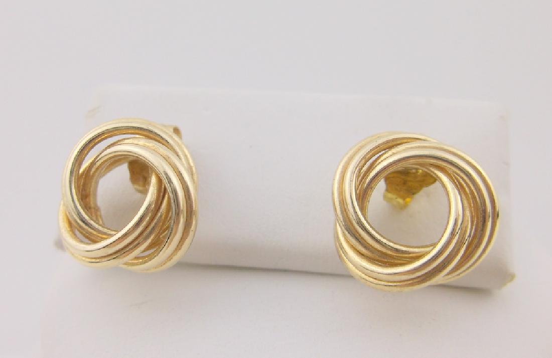 Stunning Thick 14kt Gold Stud Earrings Knot (1 of 2)