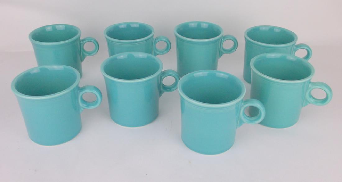 Stunning set of 8 Fiesta Ware Mugs in Blue: all in mint condition never used