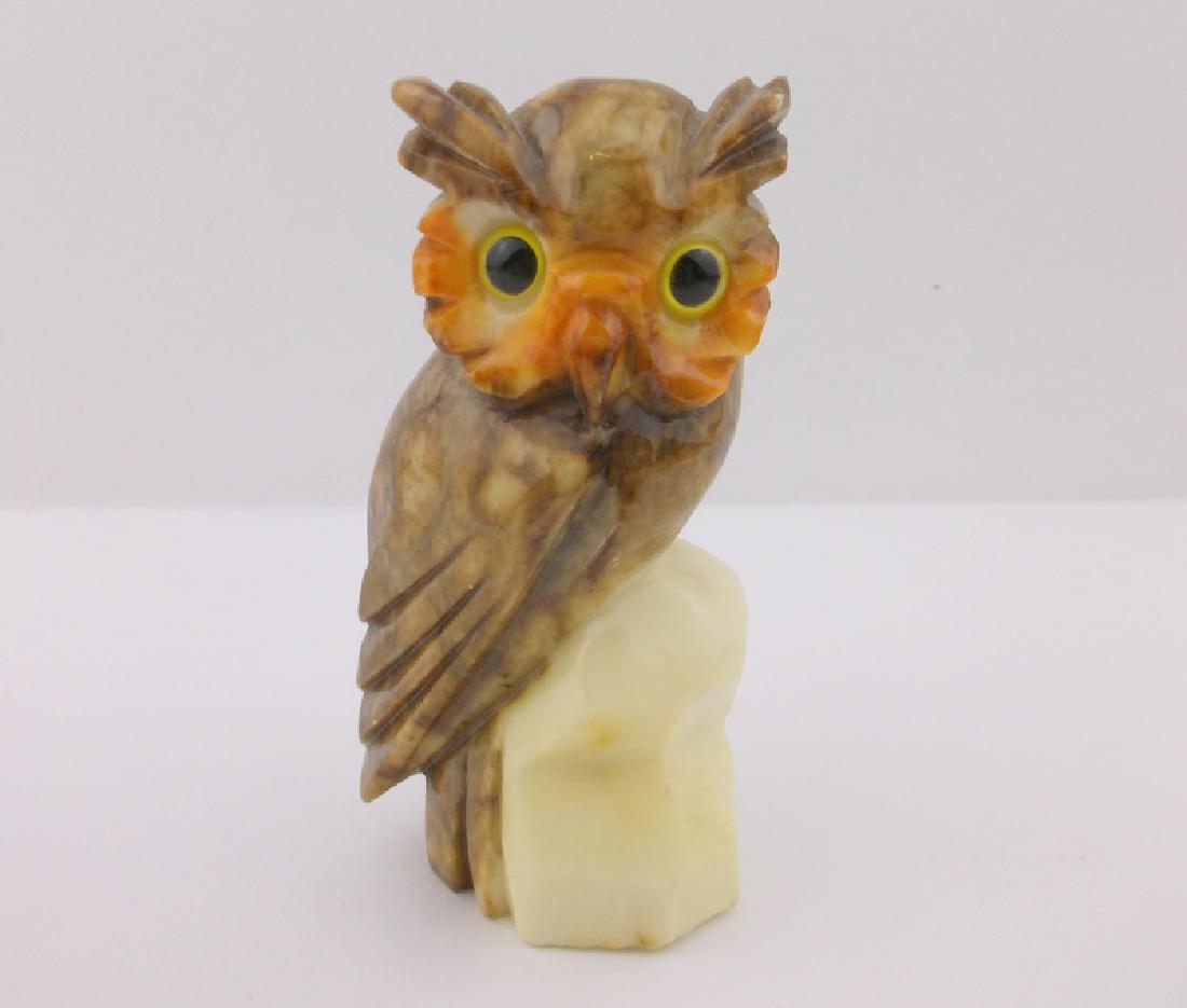 Stunning Vint Italian Hand Carved Alabaster Owl (1 of 4)