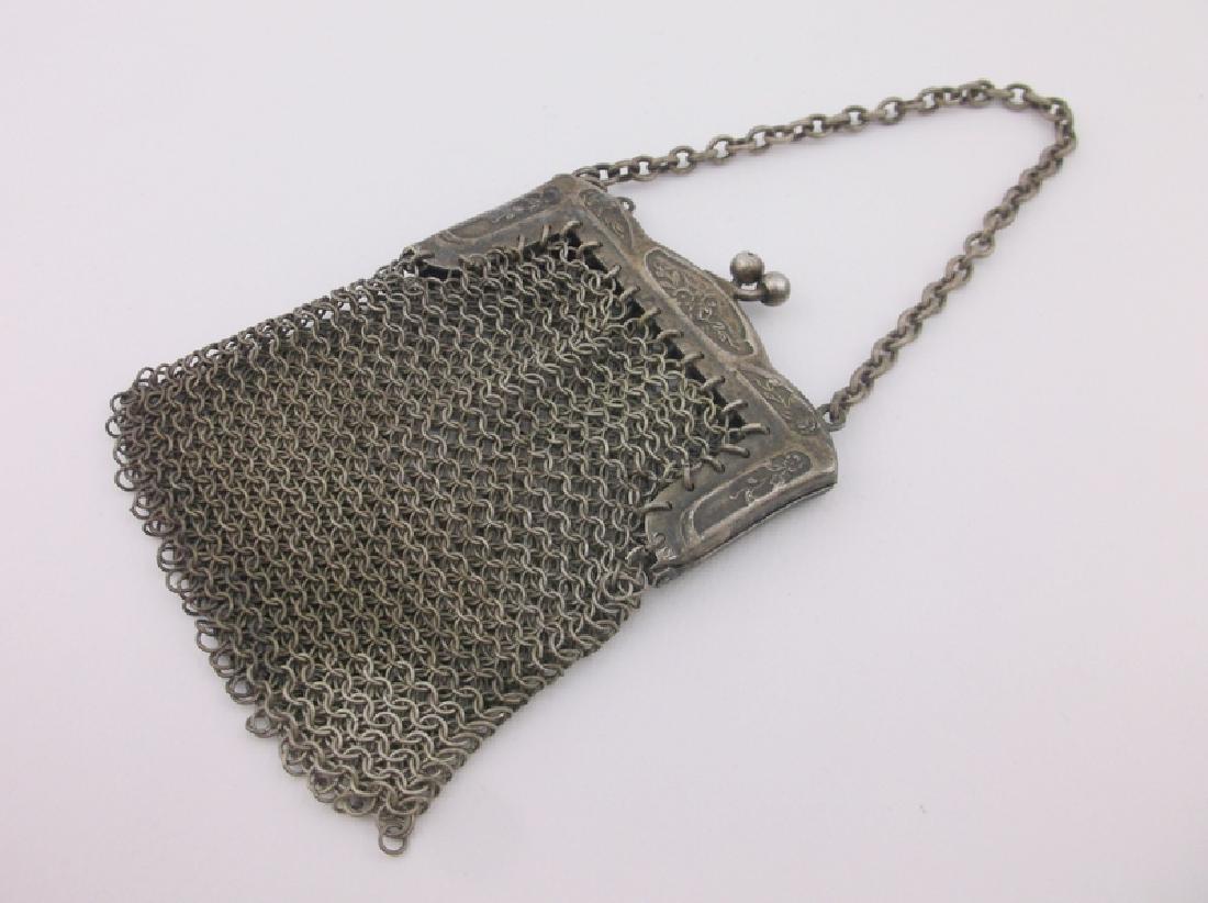 Beautiful Antique Flapper Girl Mesh Purse Silver? (1 of 5)
