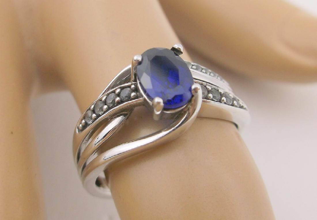 Stunning Sterling Blue White Sapphire Ring 7 (1 of 2)