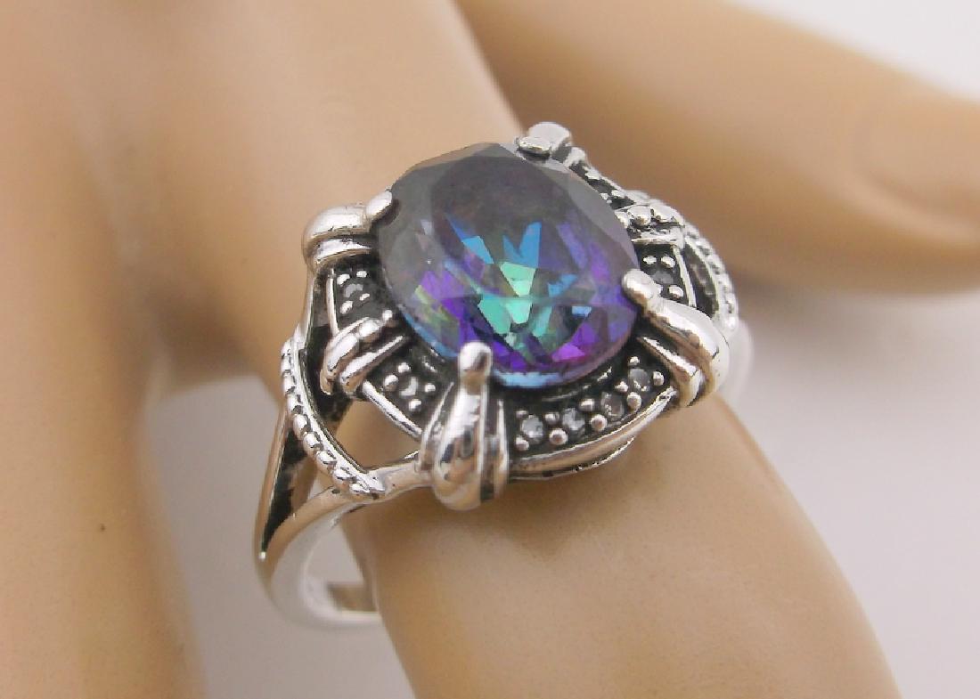 Stunning Sterling Purple Green Amethyst Ring 7 (1 of 3)