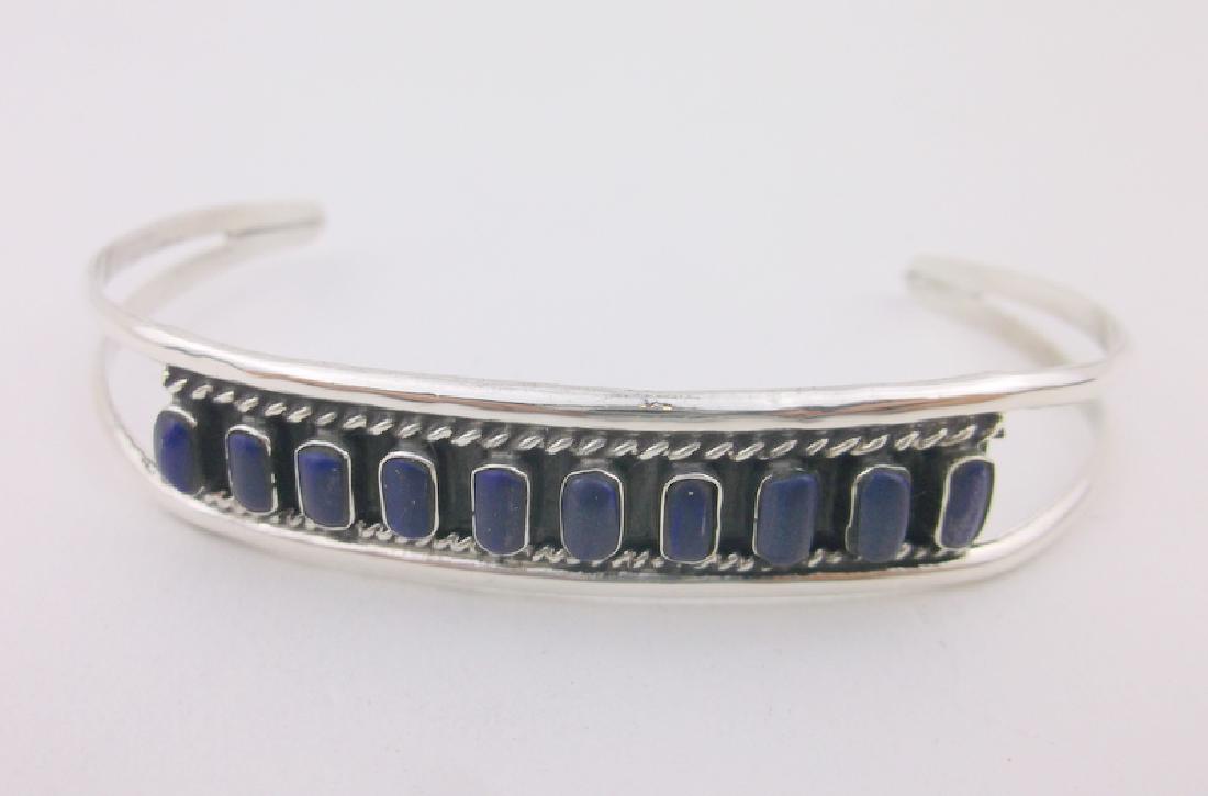 Vint Taxco Sterling Lapis Cuff Bracelet TP-41 Stunning (1 of 3)