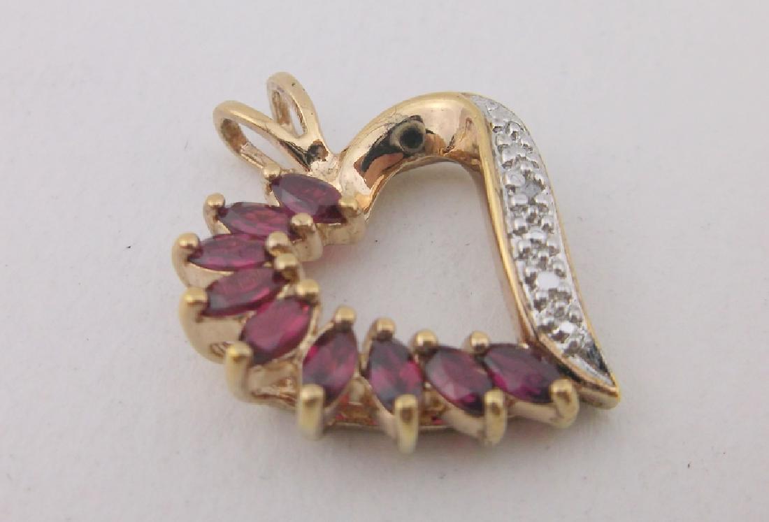 Sterling Genuine Ruby Diamond Pendant Stunning (1 of 2)