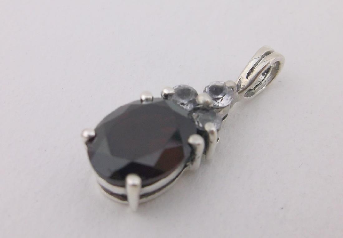 Stunning Sterling Silver Garnet Spinel Pendant: Guaranteed Solid 925 Sterling Silver, in Excellent Condition