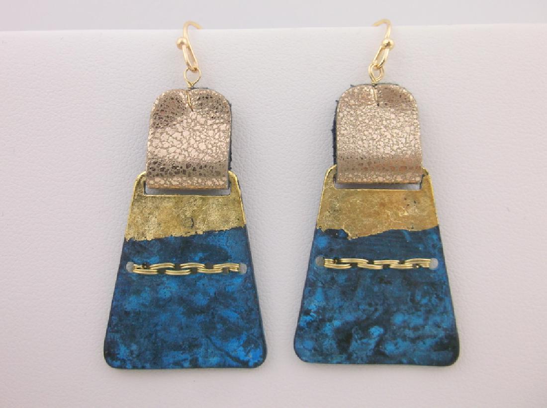Stunning Leather & Brass Earrings (1 of 1)