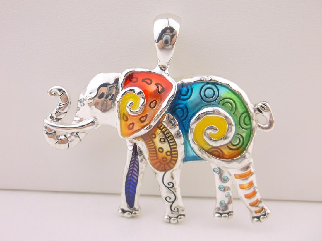Stunning Large Enameled Elephant Earrings (1 of 1)