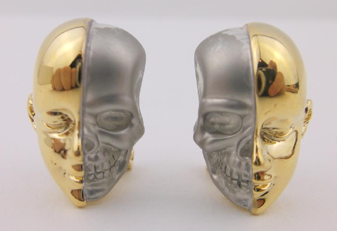 Stunning Half Skull Half Face Stud Earrings (1 of 4)