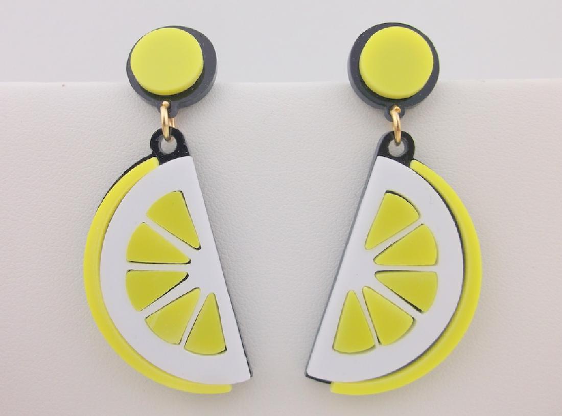 Stunning Large 3D Lucite Lemon Slice Stud Earrings (1 of 2)