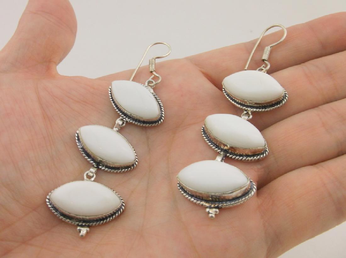 Stunning Large Genuine White Jade Earrings (1 of 2)