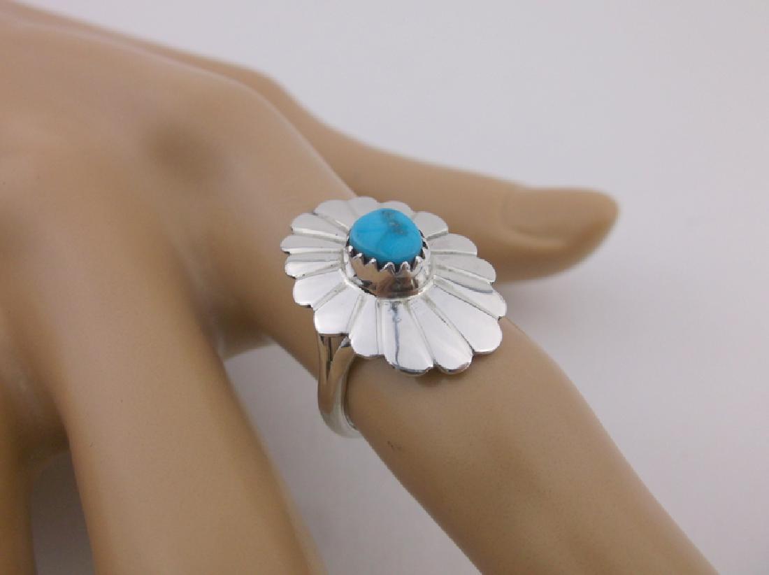 Stunning Navajo Sterling Silver Turquoise Ring 6 (1 of 2)