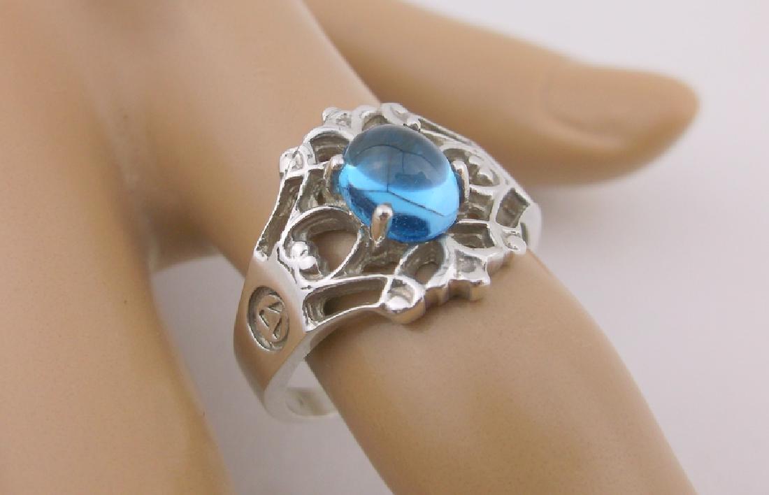 Incredible Sterling Blue Topaz Ring 9.5 Signed JG (1 of 3)