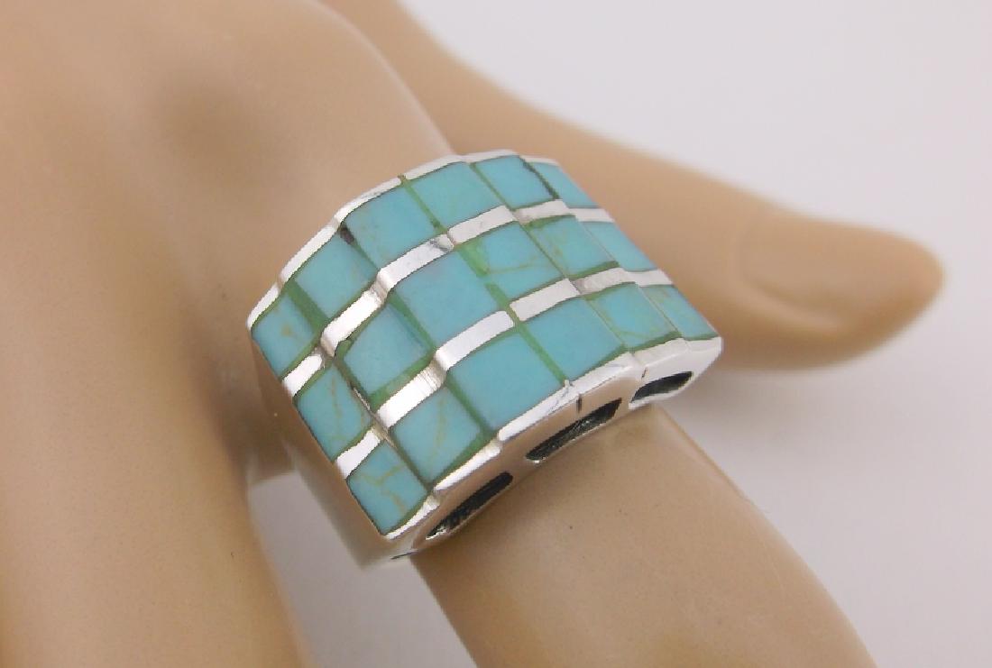 Stunning Sterling Silver Turquoise Ring 7 Large (1 of 3)
