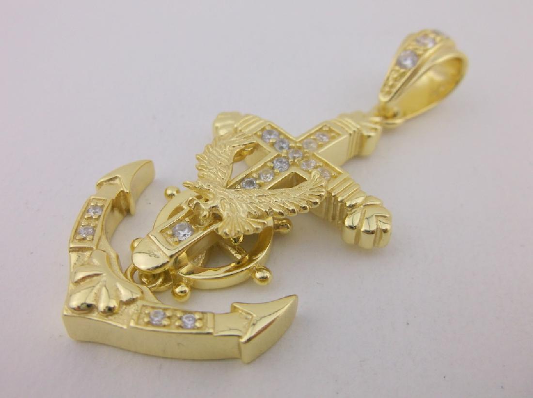 New Heavy Gold Over Sterling Eagle Anchor Cross pendant (1 of 6)