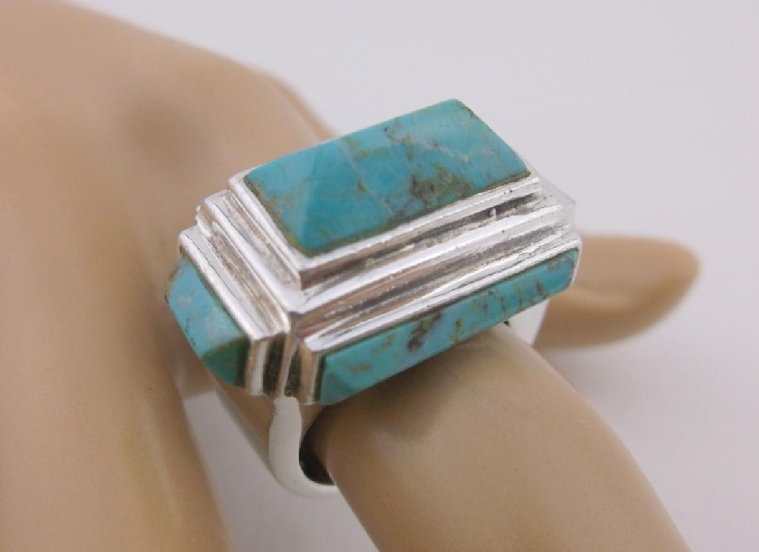 Stunning Huge Heavy Sterling Turquoise Ring 6.5 (1 of 6)