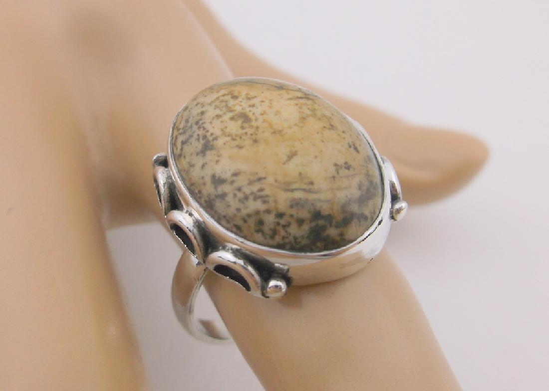 Stunning Large Sterling Silver Jasper Ring 8.5 (1 of 2)