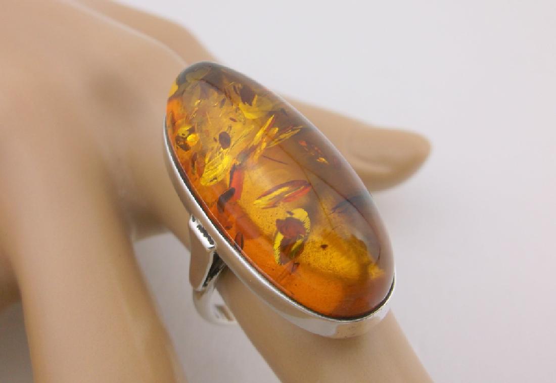 Stunning Huge Sterling Silver Amber Ring 8 (1 of 4)
