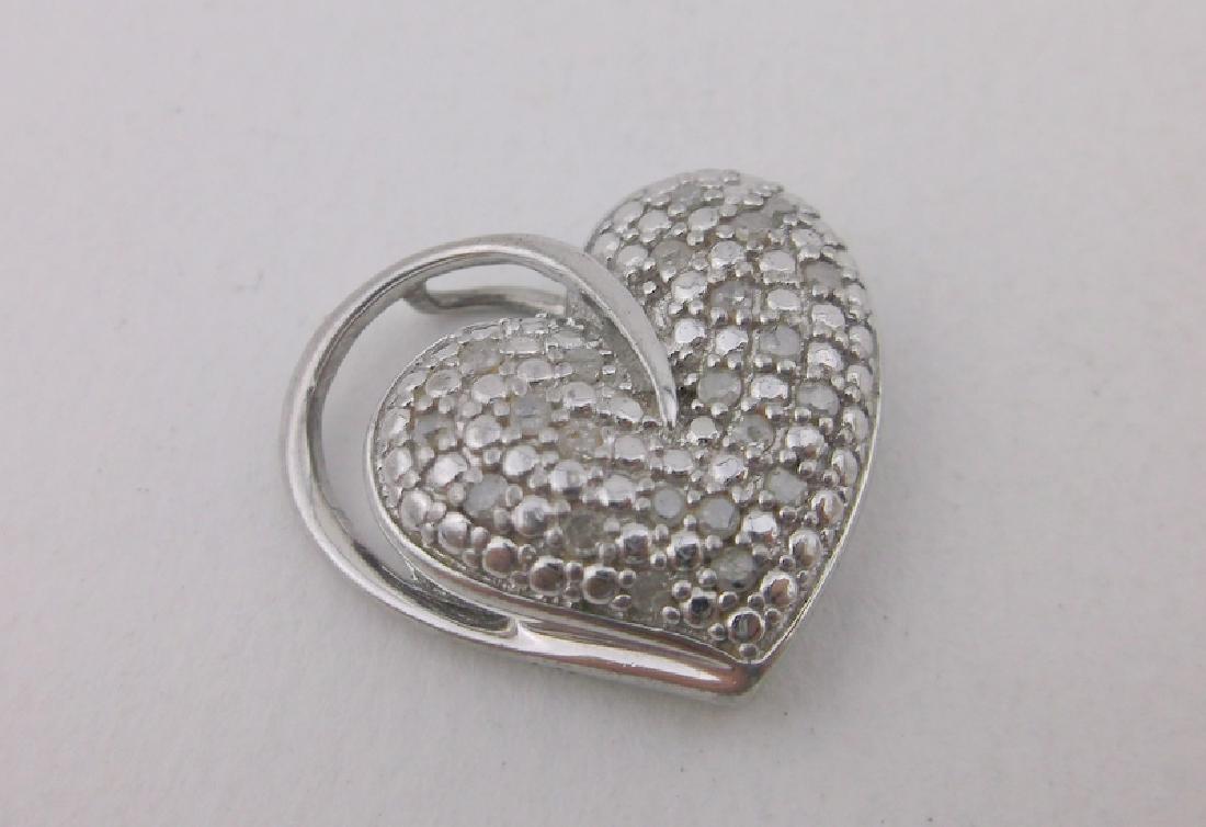 Stunning Sterling Genuine Diamond Heart Pendant (1 of 1)