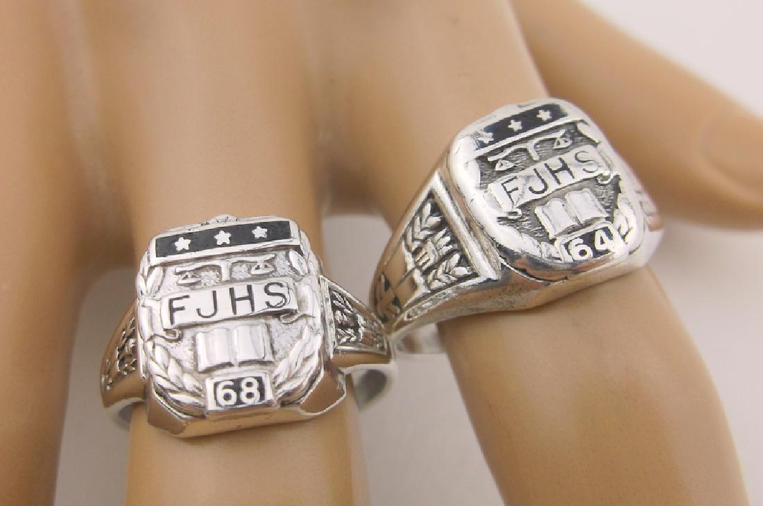 2 Stunning Antique Sterling Class Rings 8 & 9.5 (1 of 3)