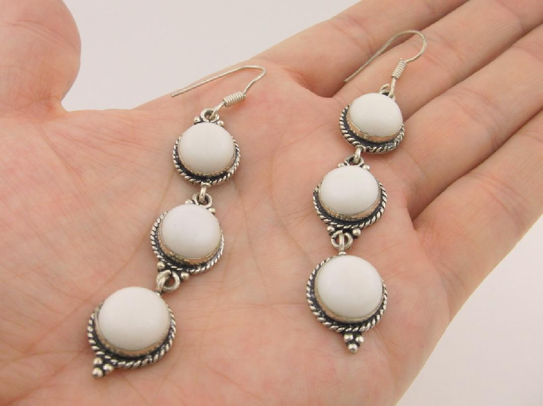 Stunning Large Genuine White Jade Earrings (1 of 1)