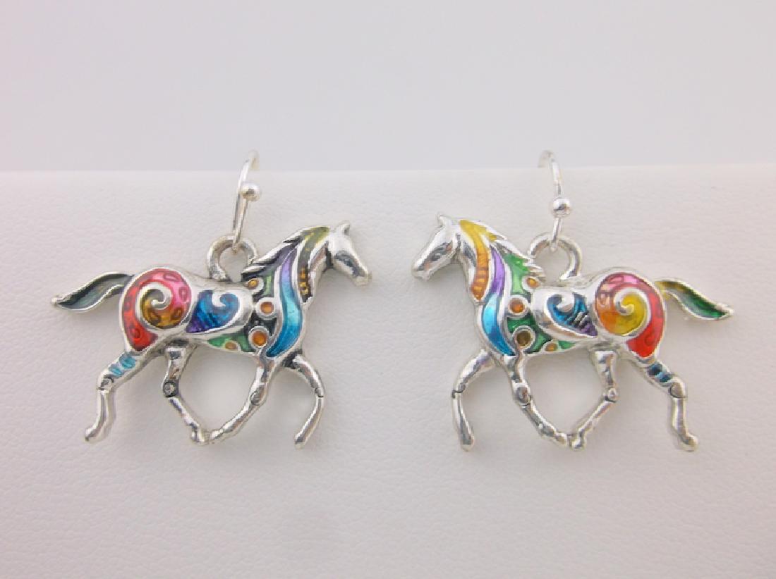 Stunning Enameled Horse Earrings (1 of 1)