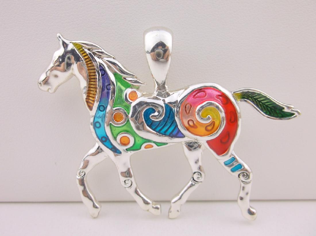 Stunning Enameled Horse Pendant Large (1 of 1)