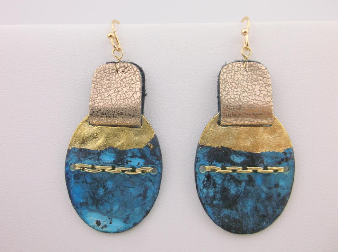 Stunning Brass & Leather Earrings (1 of 1)