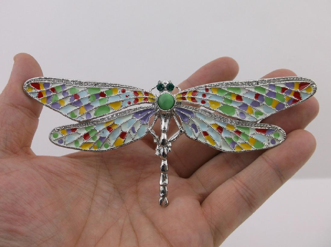 Stunning Huge Enameled Dragonfly Brooch (1 of 2)