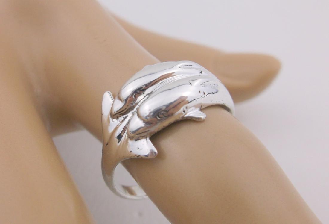Stunning Sterling Silver Double Dolphin Ring 8.5: Guaranteed Solid 925 Sterling Silver, in Excellent Condition