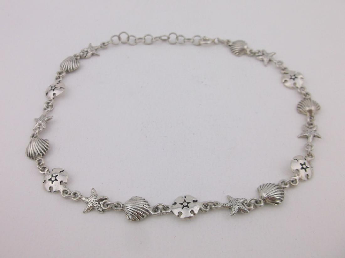 Stunning Sterling Silver Sea Life Anklet or Bracelet: Guaranteed Solid 925 Sterling Silver, in Excellent Condition