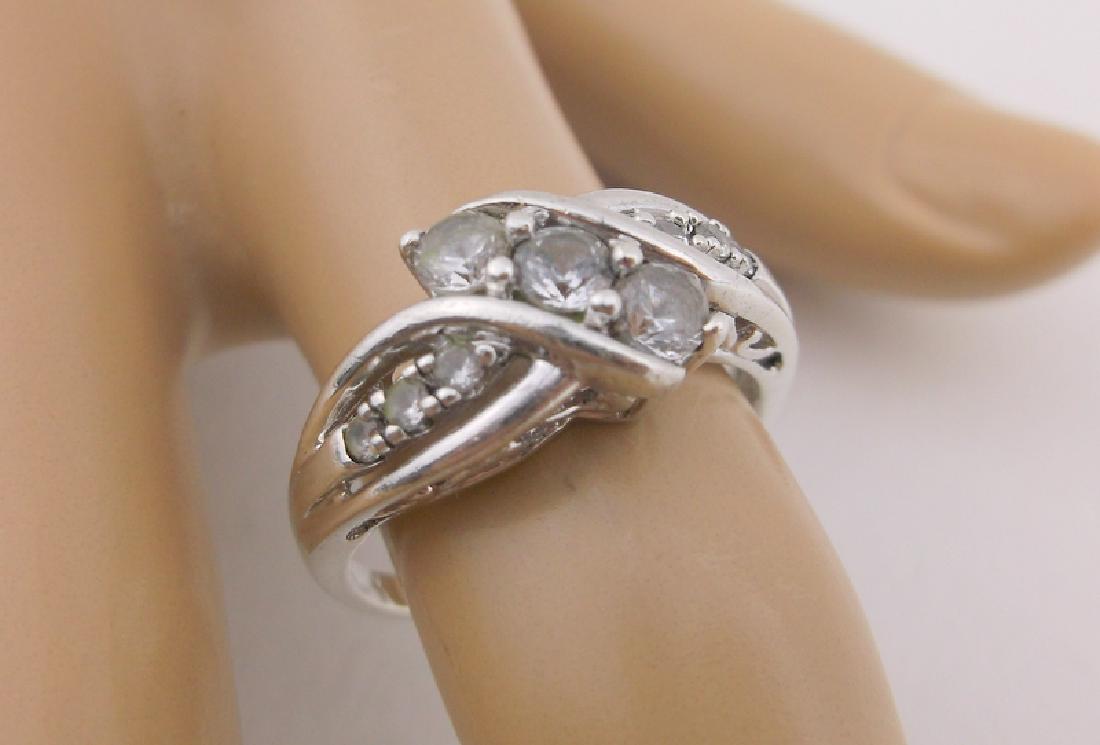Stunning Sterling Silver White Topaz Ring 7.5 (1 of 2)
