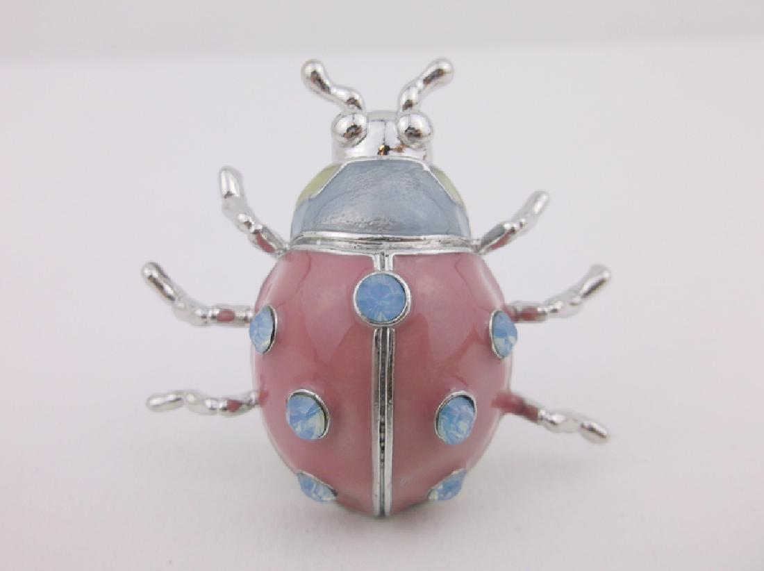 Stunning Large Enameled Rhinestone Ladybug Brooch (1 of 1)