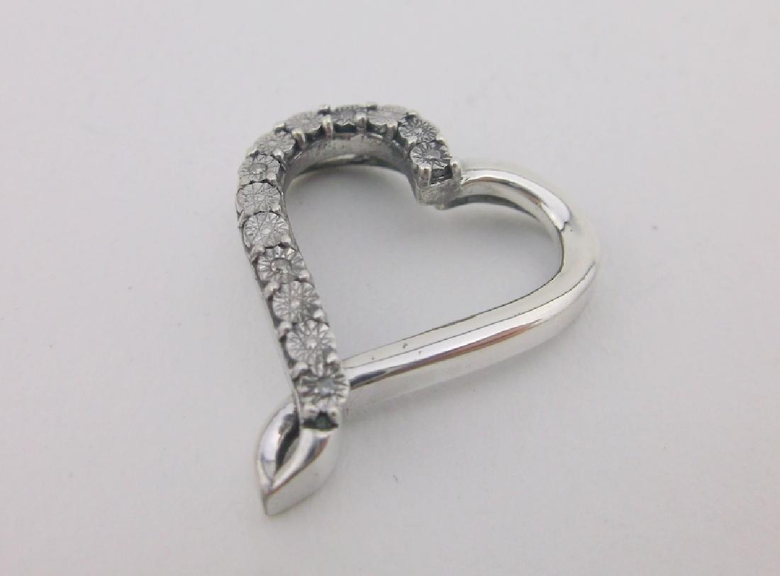 Stunning Sterling Genuine Diamond Heart Pendant (1 of 1)