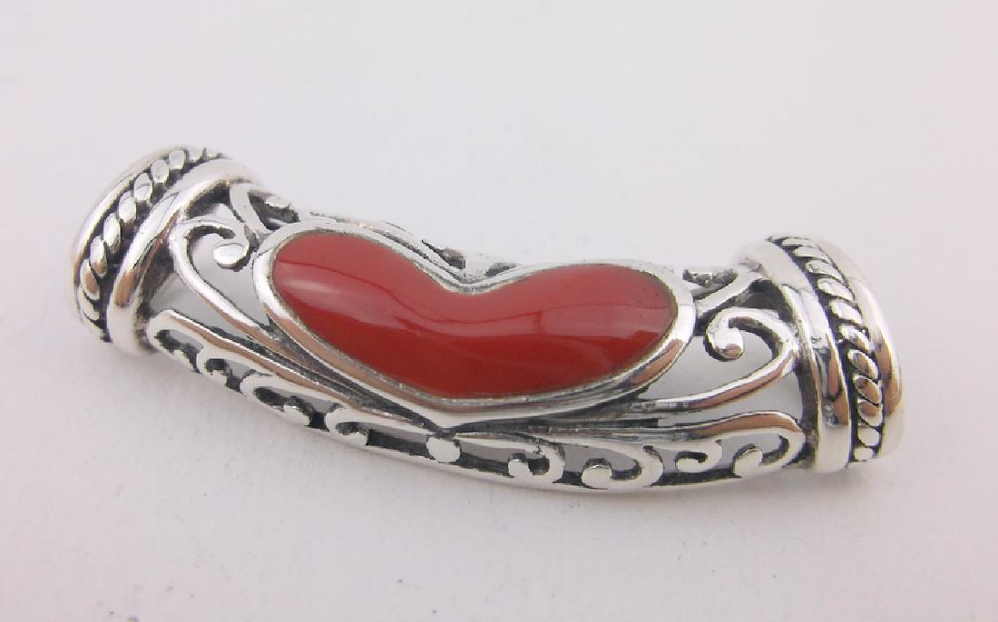 Stunning Heavy Sterling Silver Heart Pendant (1 of 2)