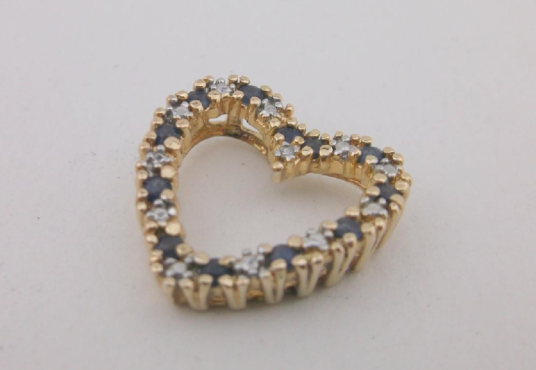 Stunning Gold Over Sterling Diamond Sapphire Pendant (1 of 2)