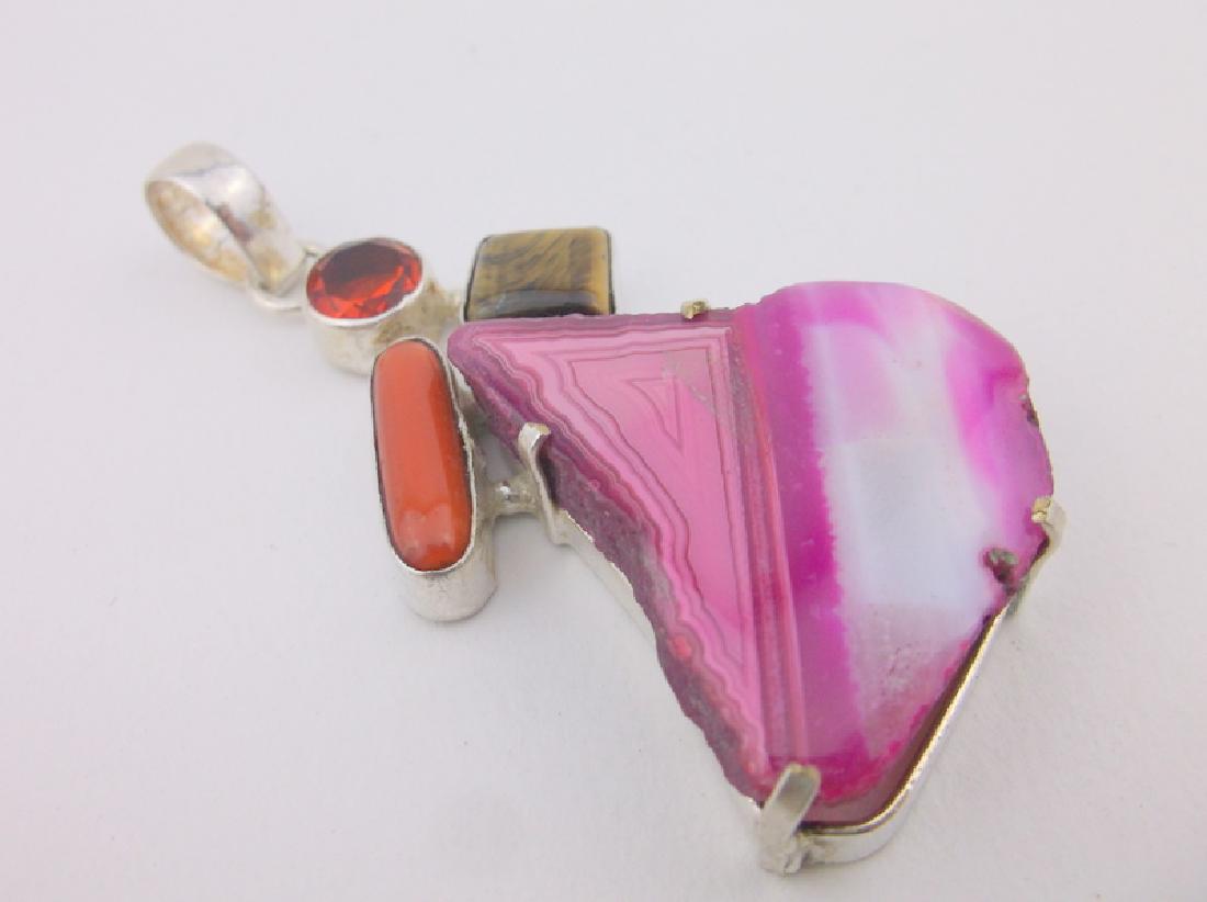 Stunning Genuine Red Coral Calcite Pendant (1 of 1)